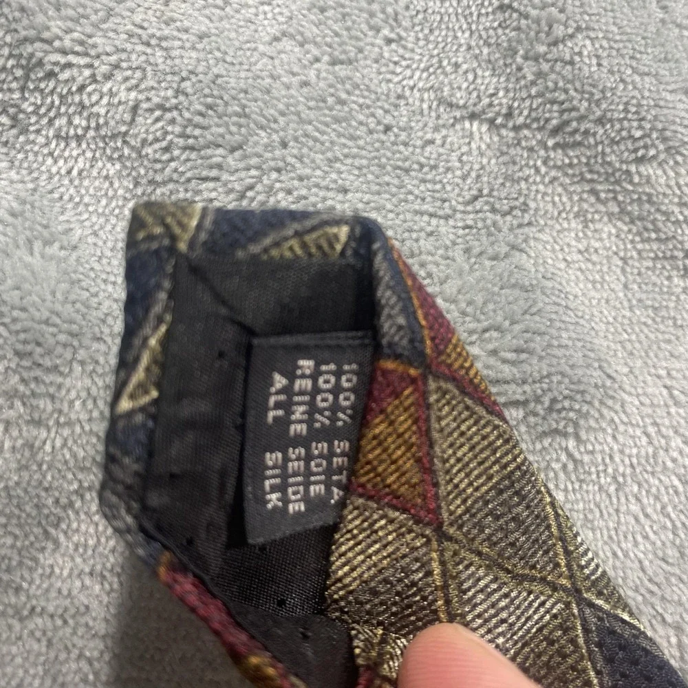 Zinc Tie Mens One‎ Size Multicolor Geometric Silk Wide Handmade Jacquard Necktie
